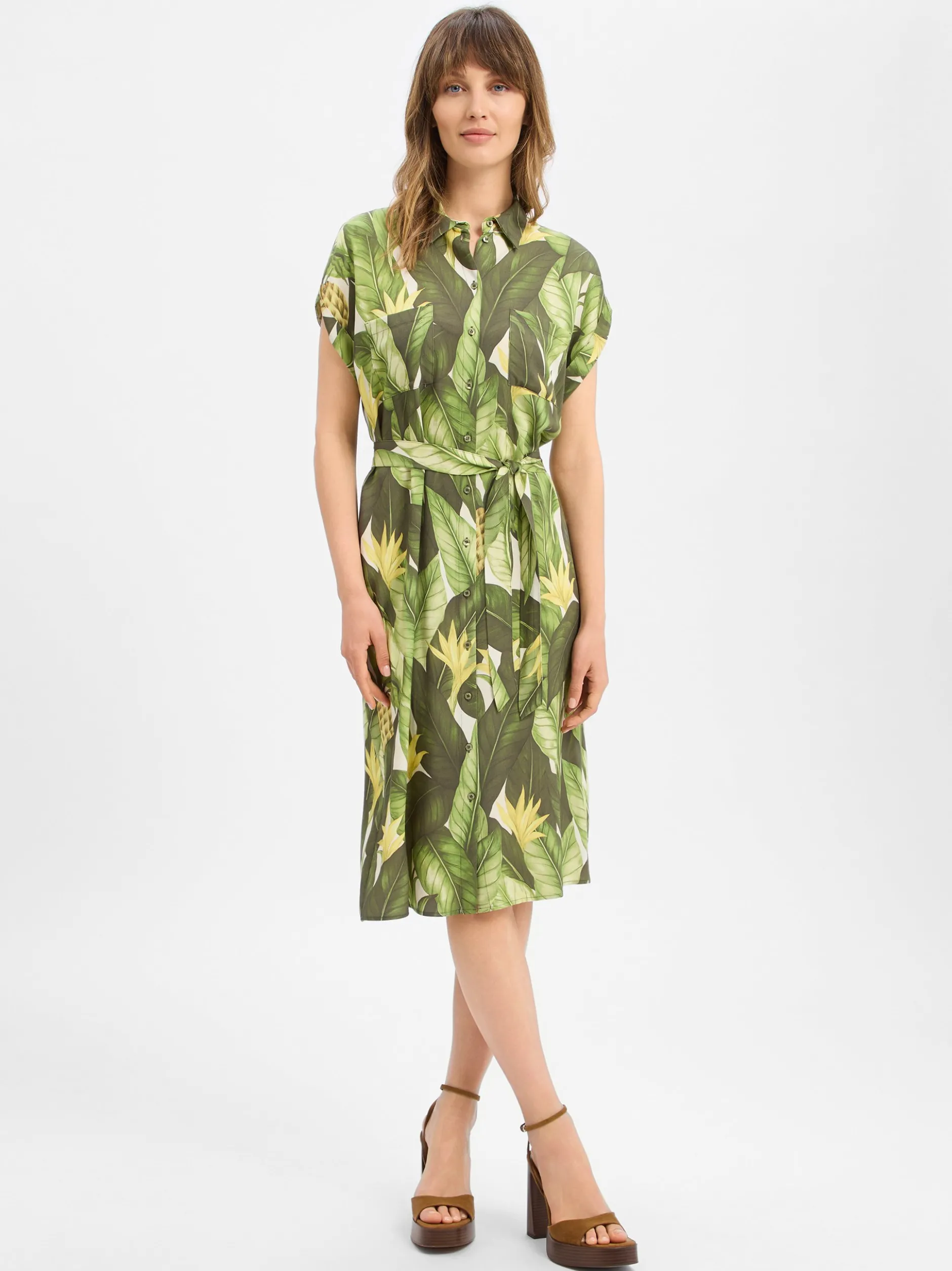 Marie Lund Collection Damen Blusenkleid in erbse ecru