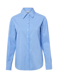 Marie Lund Collection Damen Hemdbluse in blau weiß