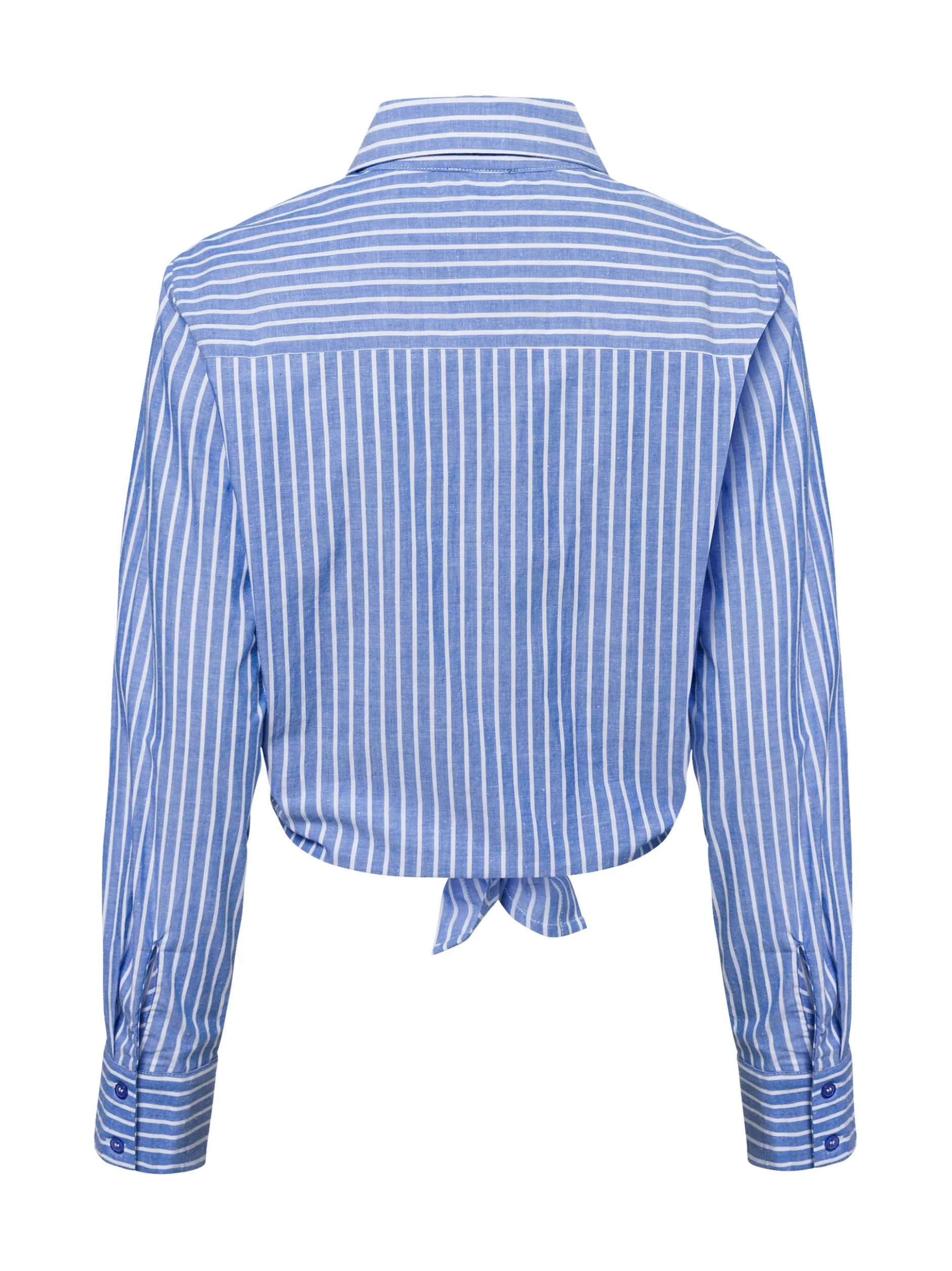 Marie Lund Collection Damen Hemdbluse mit Leinen-Anteil in blau weiß