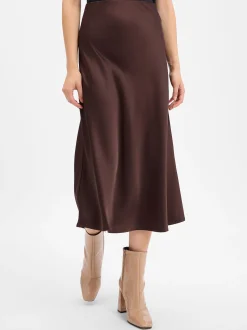 Marie Lund Collection Damen Satinrock in schoko