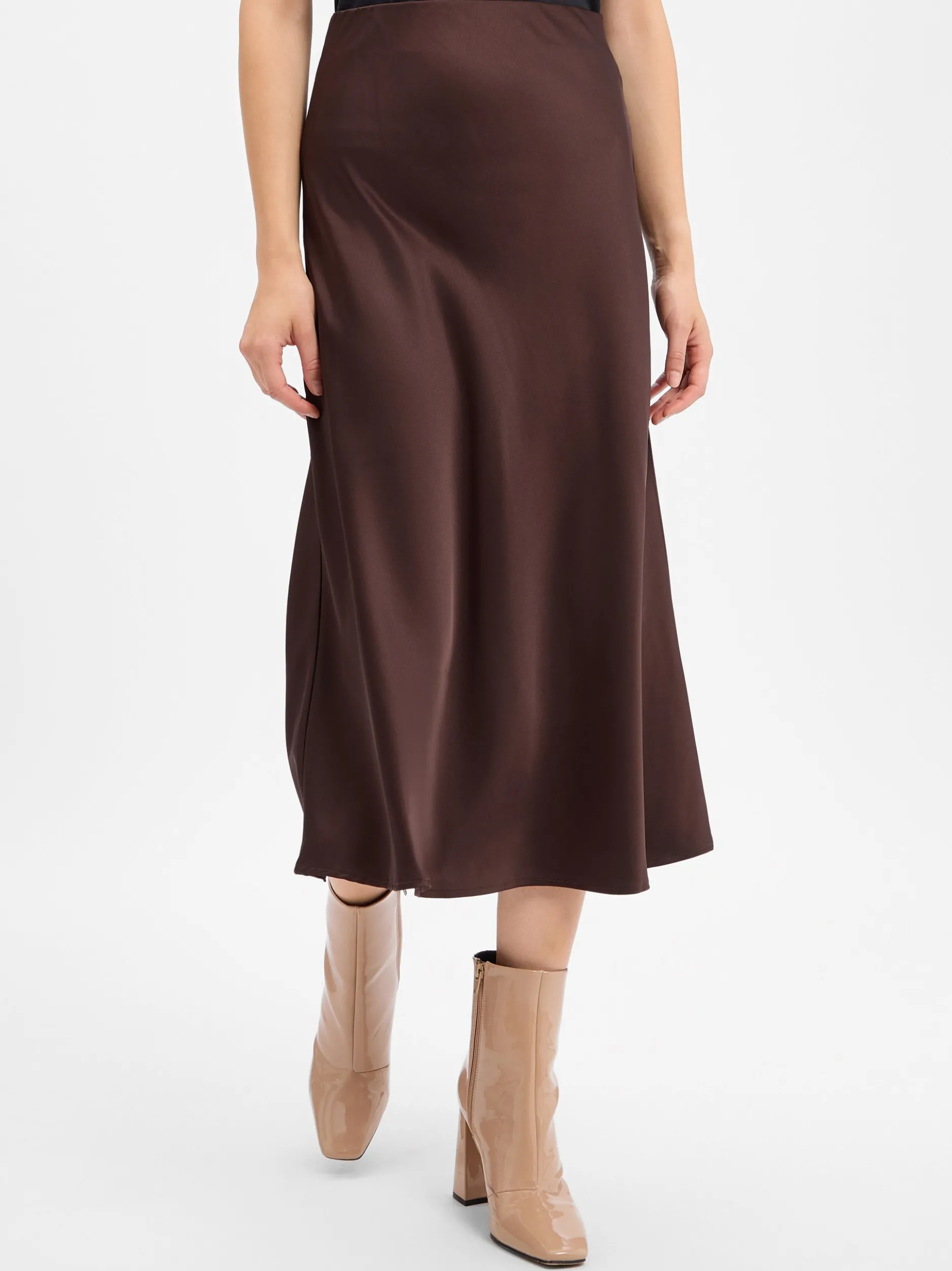Marie Lund Collection Damen Satinrock in schoko