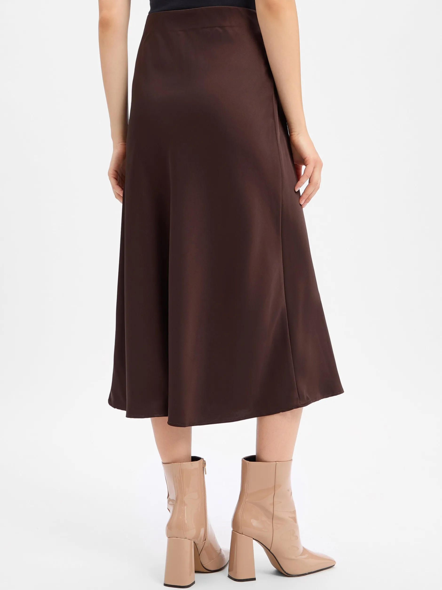 Marie Lund Collection Damen Satinrock in schoko