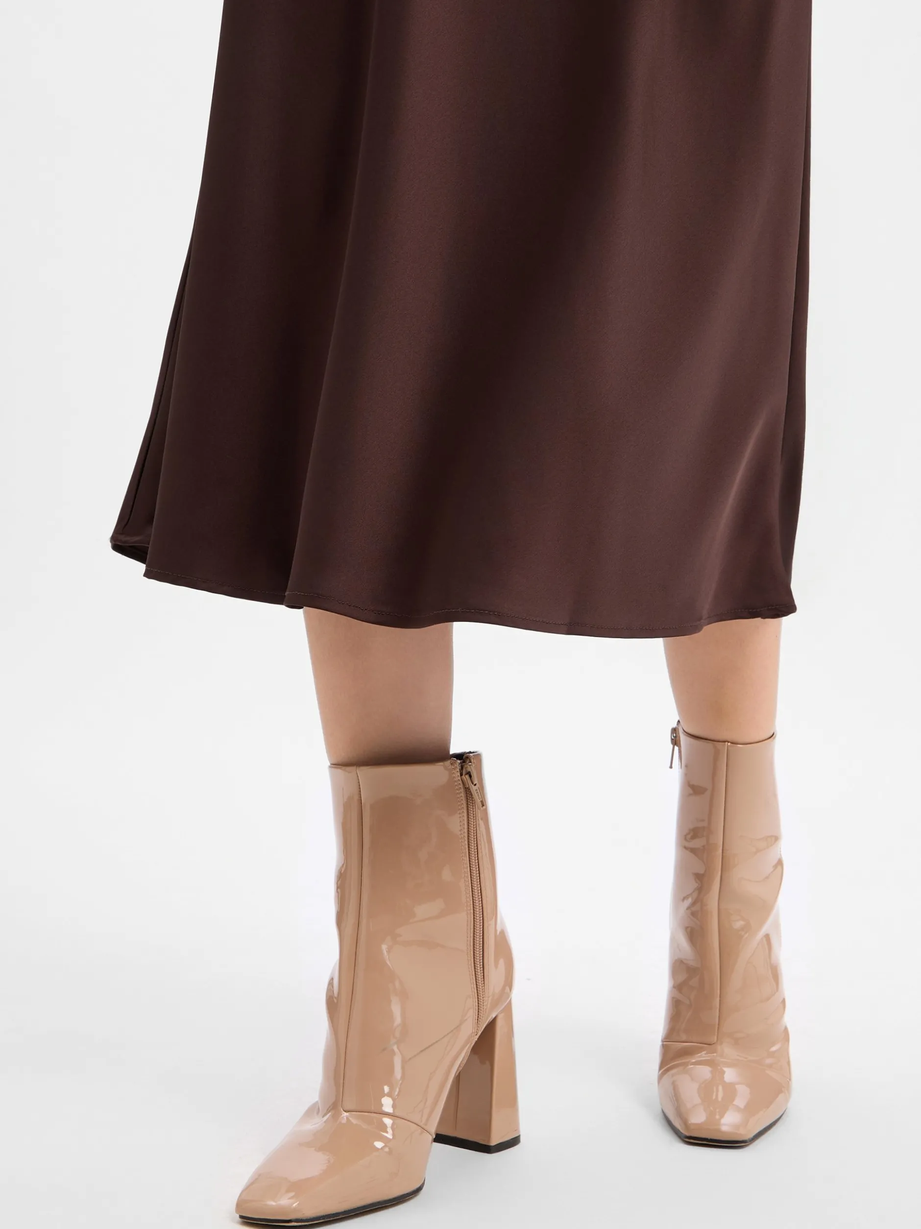 Marie Lund Collection Damen Satinrock in schoko