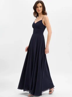 Marie Lund Damen Abendkleid in marine - Ärmel: ohne Arm