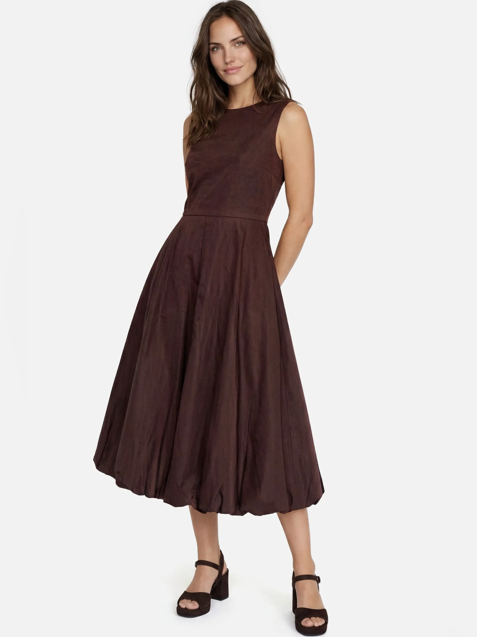 Marie Lund Damen Abendkleid in schoko - Ärmel: ohne Arm