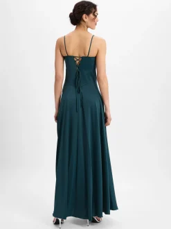 Marie Lund Damen Abendkleid in tanne - Ärmel: ohne Arm