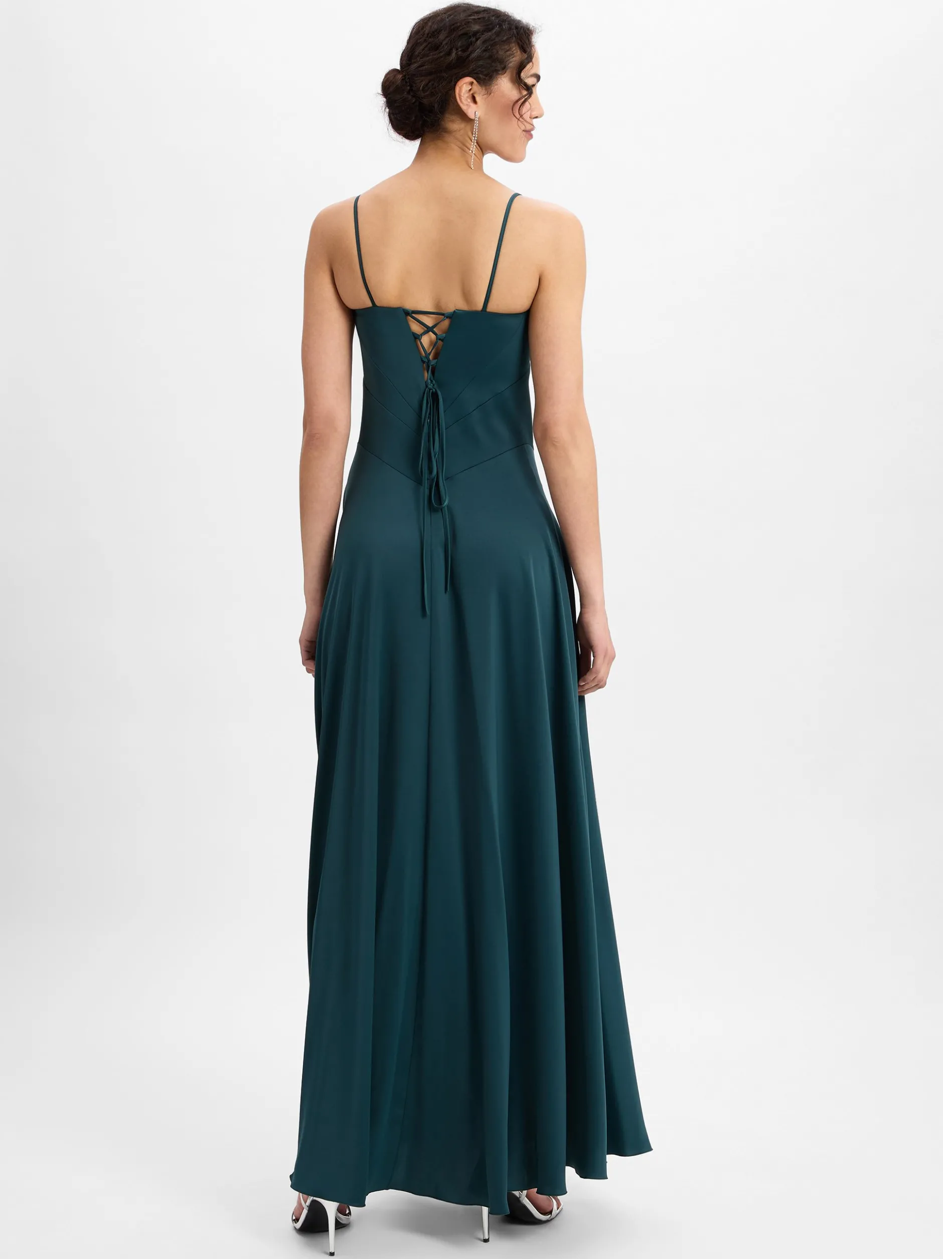 Marie Lund Damen Abendkleid in tanne - Ärmel: ohne Arm