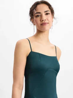 Marie Lund Damen Abendkleid in tanne - Ärmel: ohne Arm