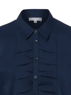 Marie Lund Damen Bluse in marine - Ärmel: langarm