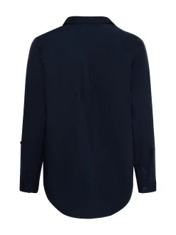 Marie Lund Damen Blusenshirt in marine - Ärmel: langarm