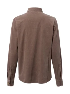 Marie Lund Damen Cordbluse in grau - Ausschnitt: Kent