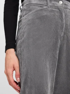 Marie Lund Damen Cordhose in anthrazit - Länge: lang