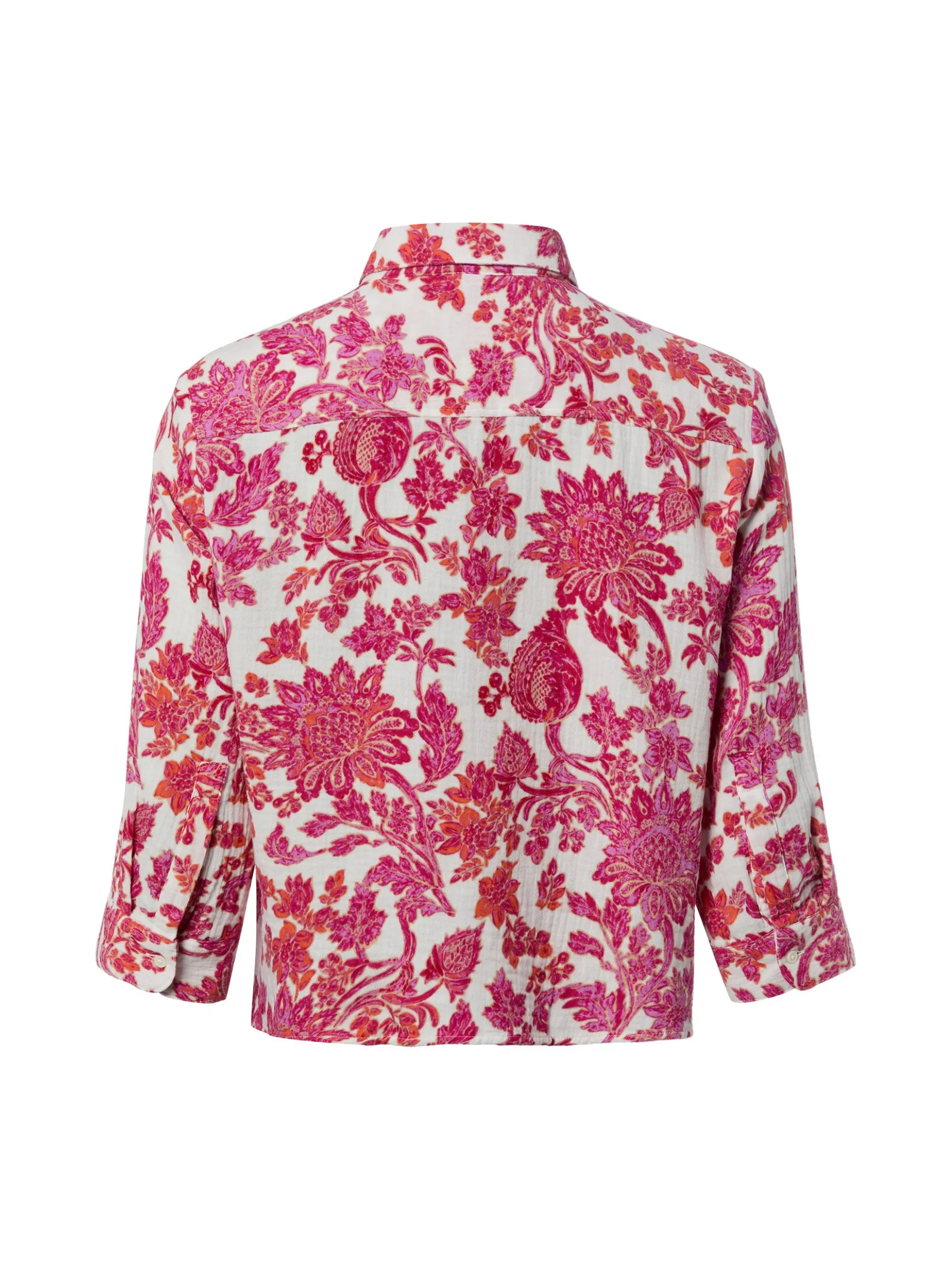 Marie Lund Damen Hemdbluse in pink weiß - Ärmel: langarm