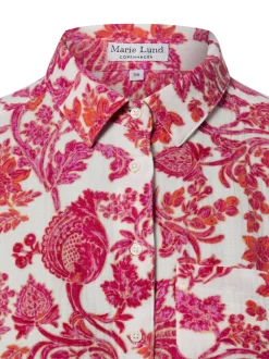 Marie Lund Damen Hemdbluse in pink weiß - Ärmel: langarm