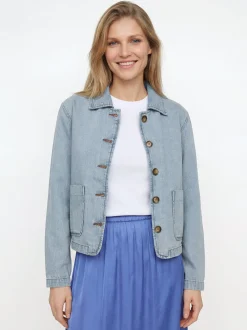 Marie Lund Damen Jeansjacke in light stone