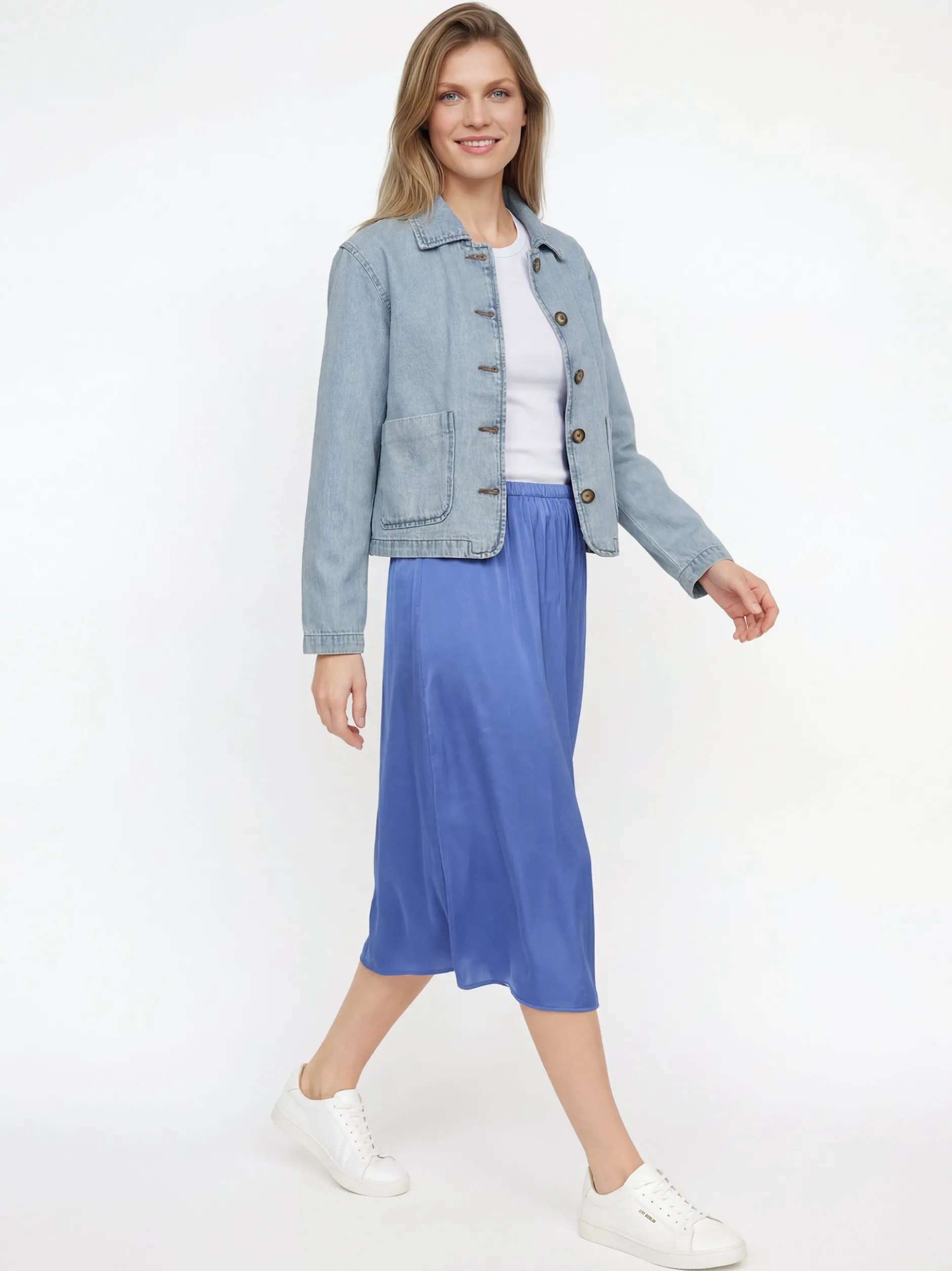 Marie Lund Damen Jeansjacke in light stone