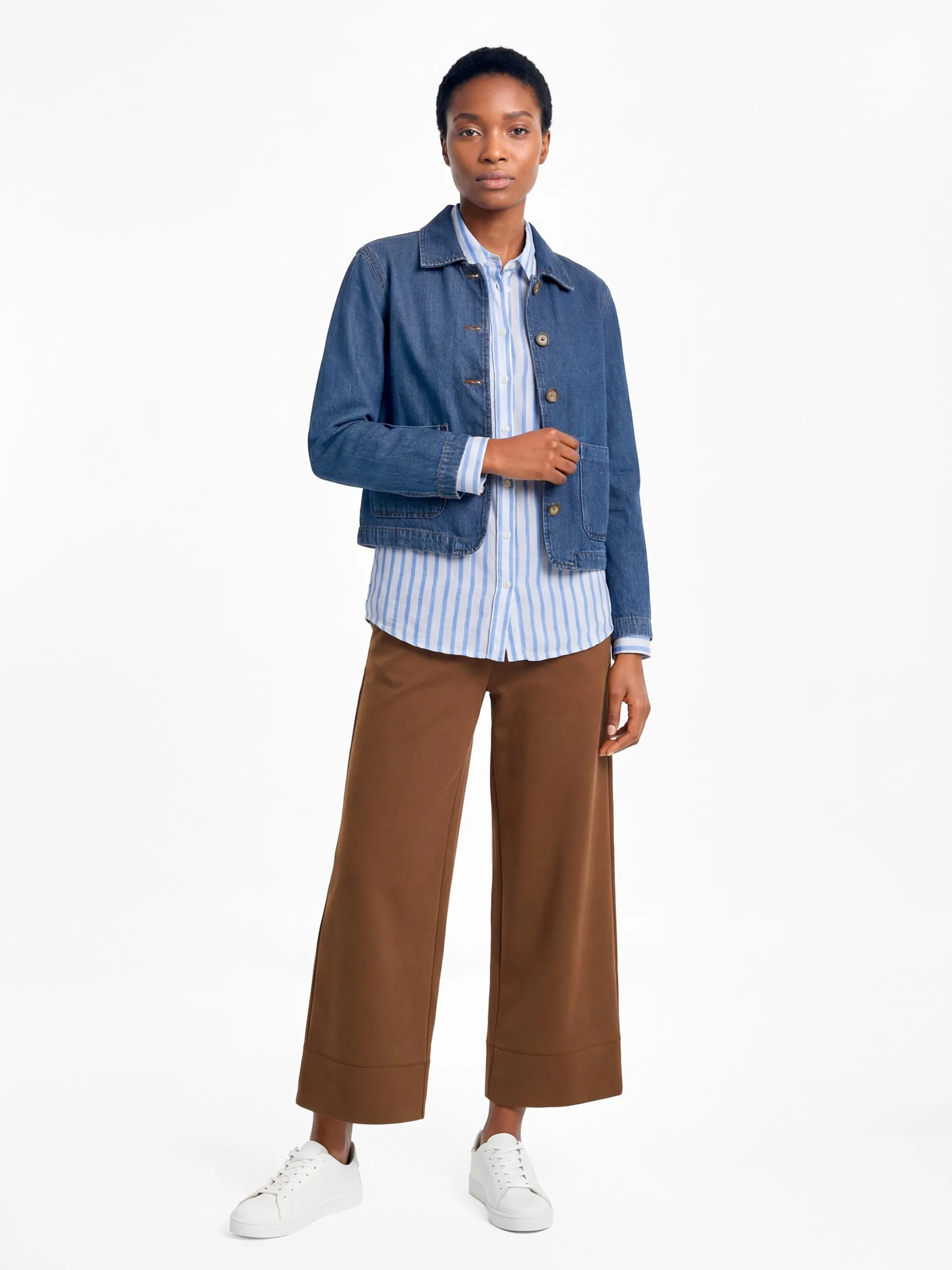 Marie Lund Damen Jeansjacke in medium stone