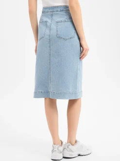 Marie Lund Damen Jeansrock in light stone