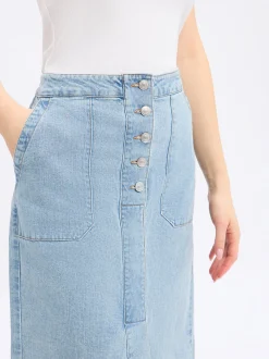 Marie Lund Damen Jeansrock in light stone