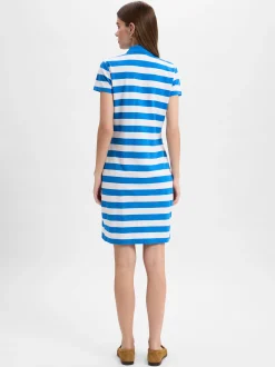 Marie Lund Damen Kleid in blau weiß - Ärmel: kurzarm