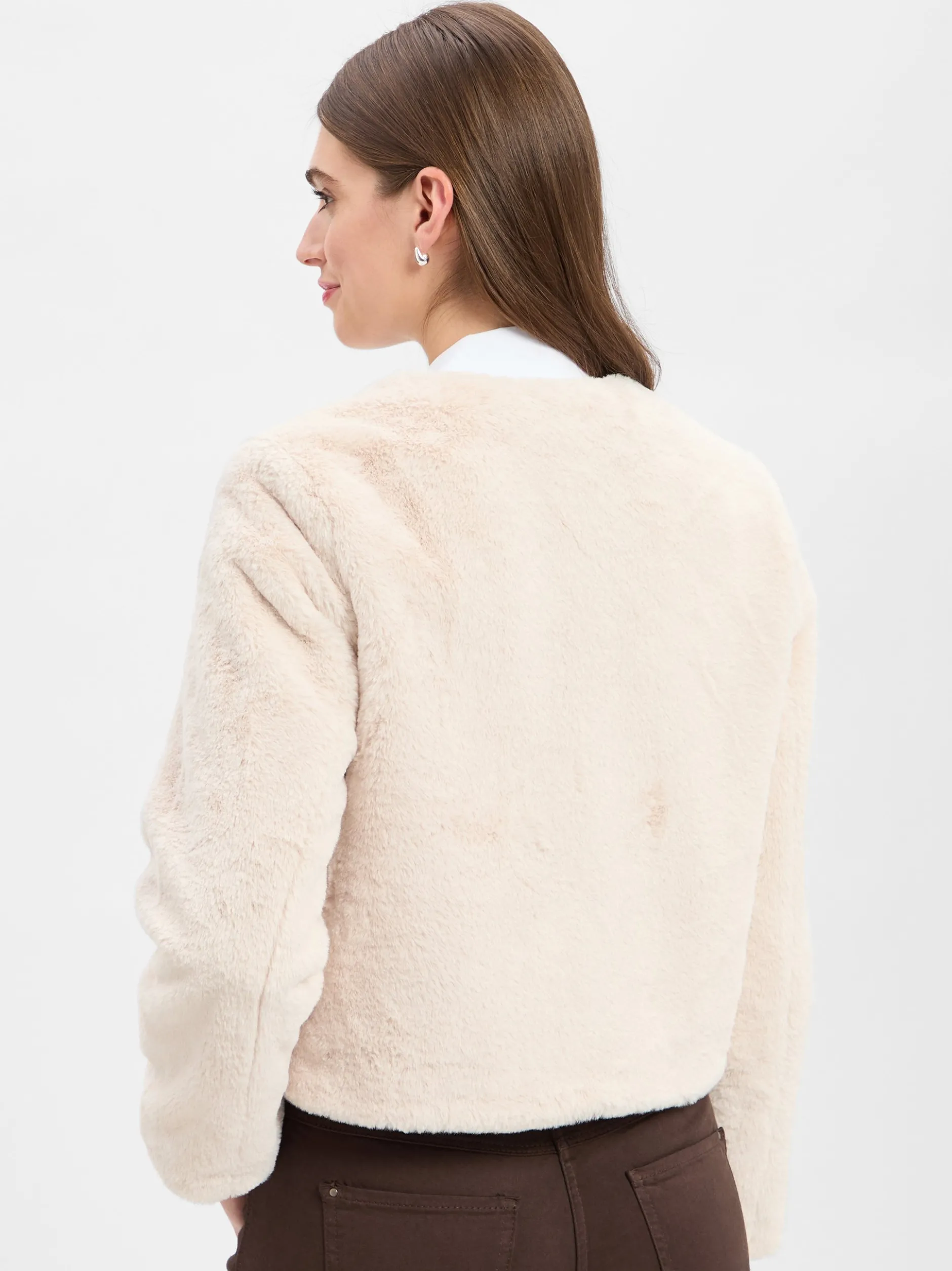 Marie Lund Damen Kunstfelljacke in sand