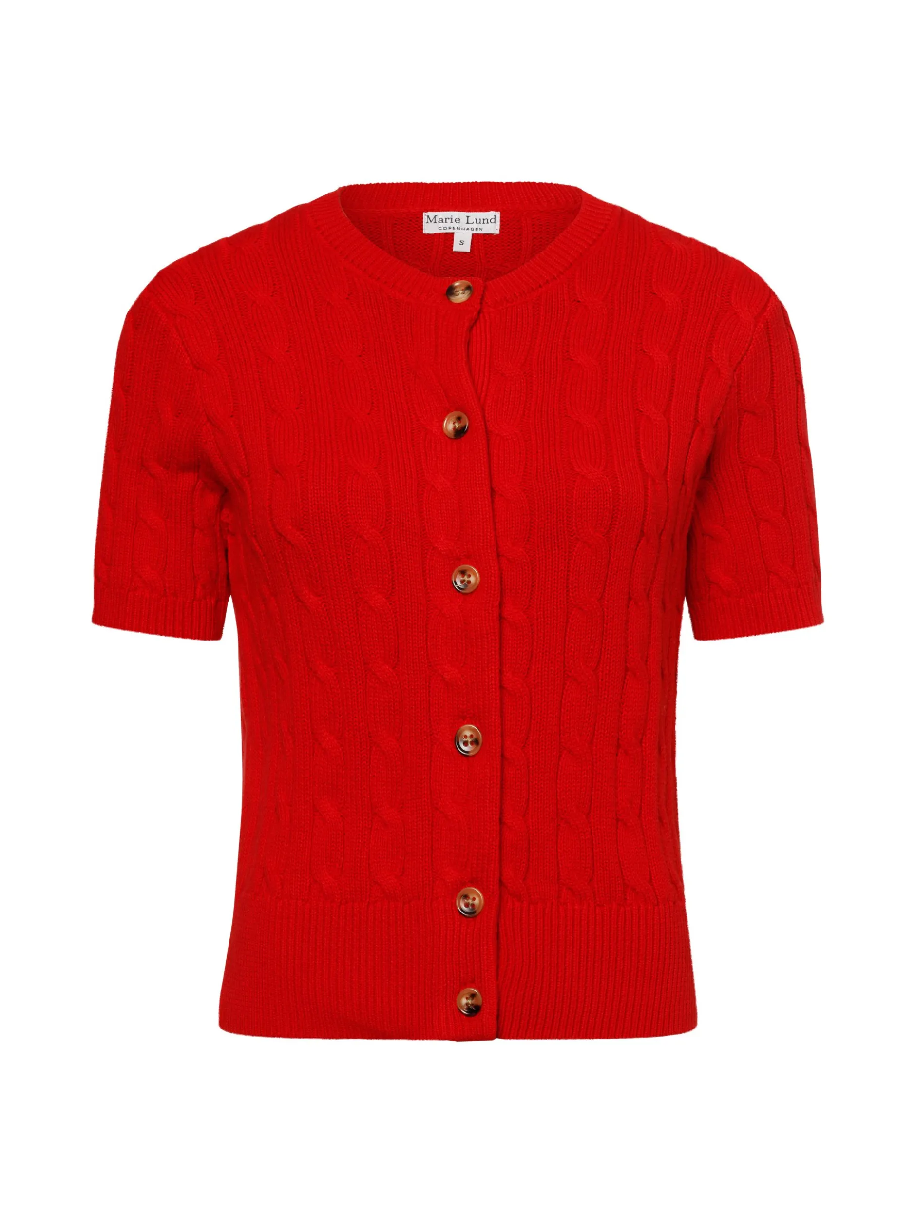 Marie Lund Damen Kurzarm-Strickjacke in rot