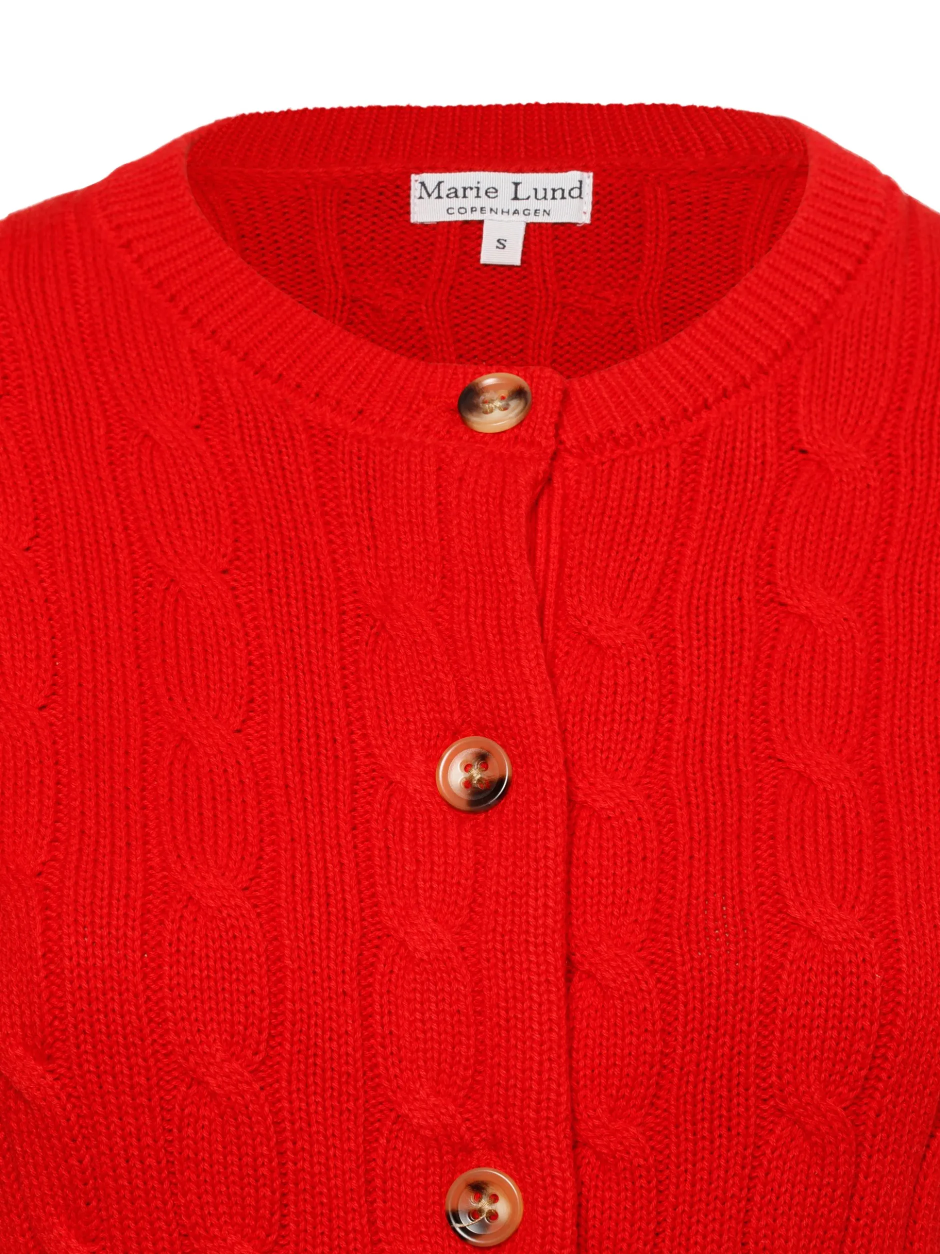 Marie Lund Damen Kurzarm-Strickjacke in rot