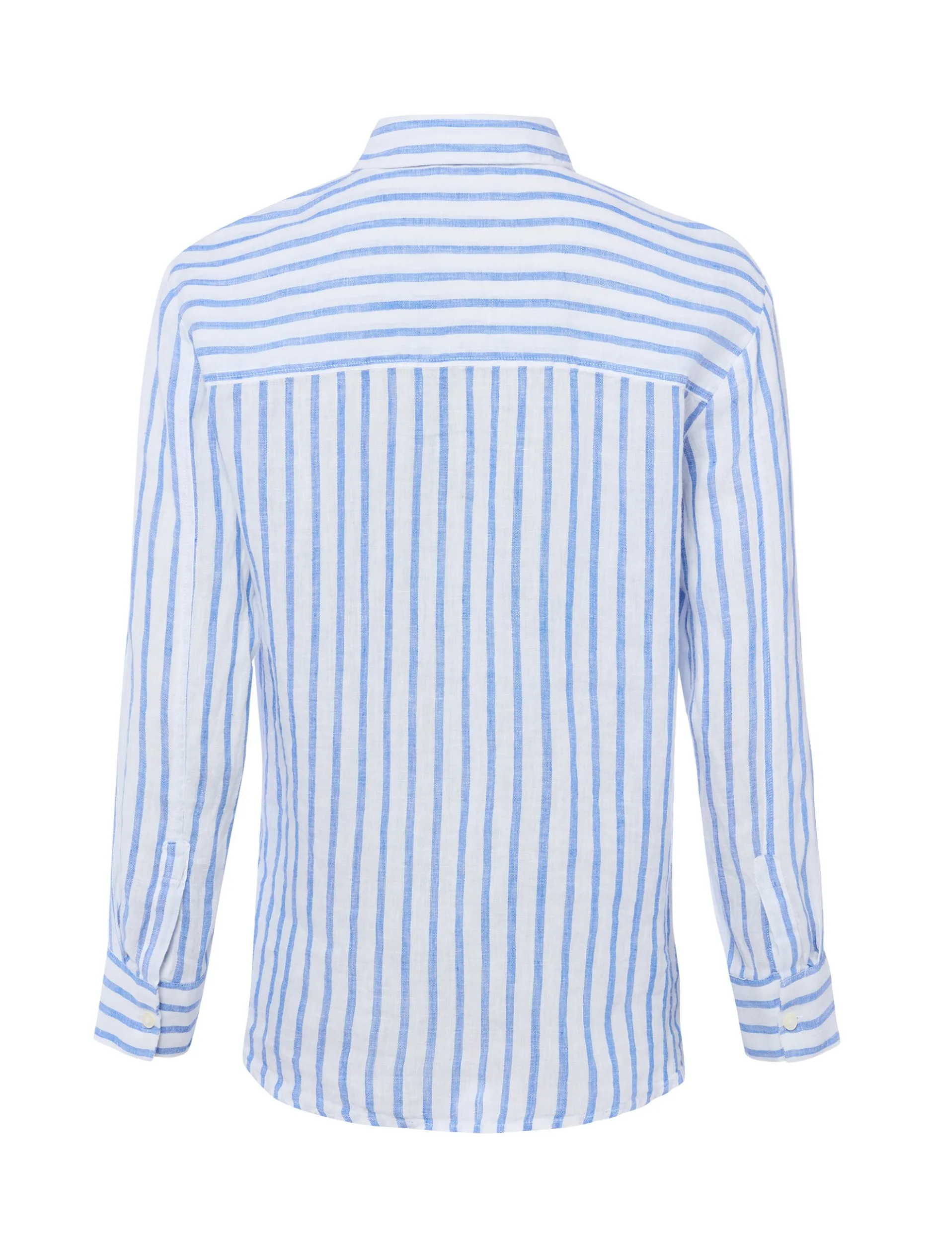Marie Lund Damen Leinenbluse in weiß blau
