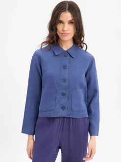 Marie Lund Damen Leinenjacke in blau