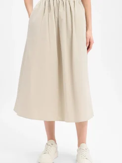 Marie Lund Damen Midirock in beige - Länge: midi