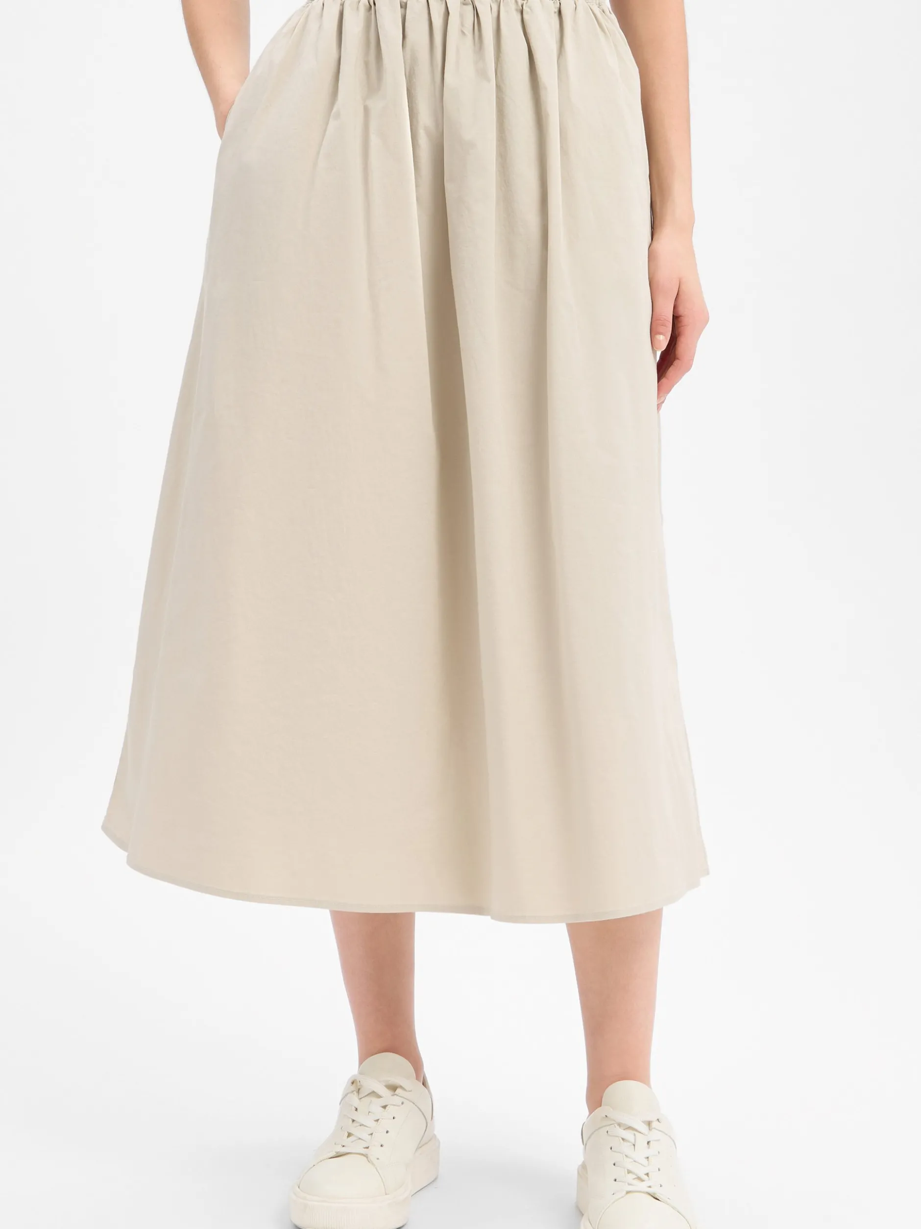 Marie Lund Damen Midirock in beige - Länge: midi