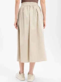 Marie Lund Damen Midirock in beige - Länge: midi