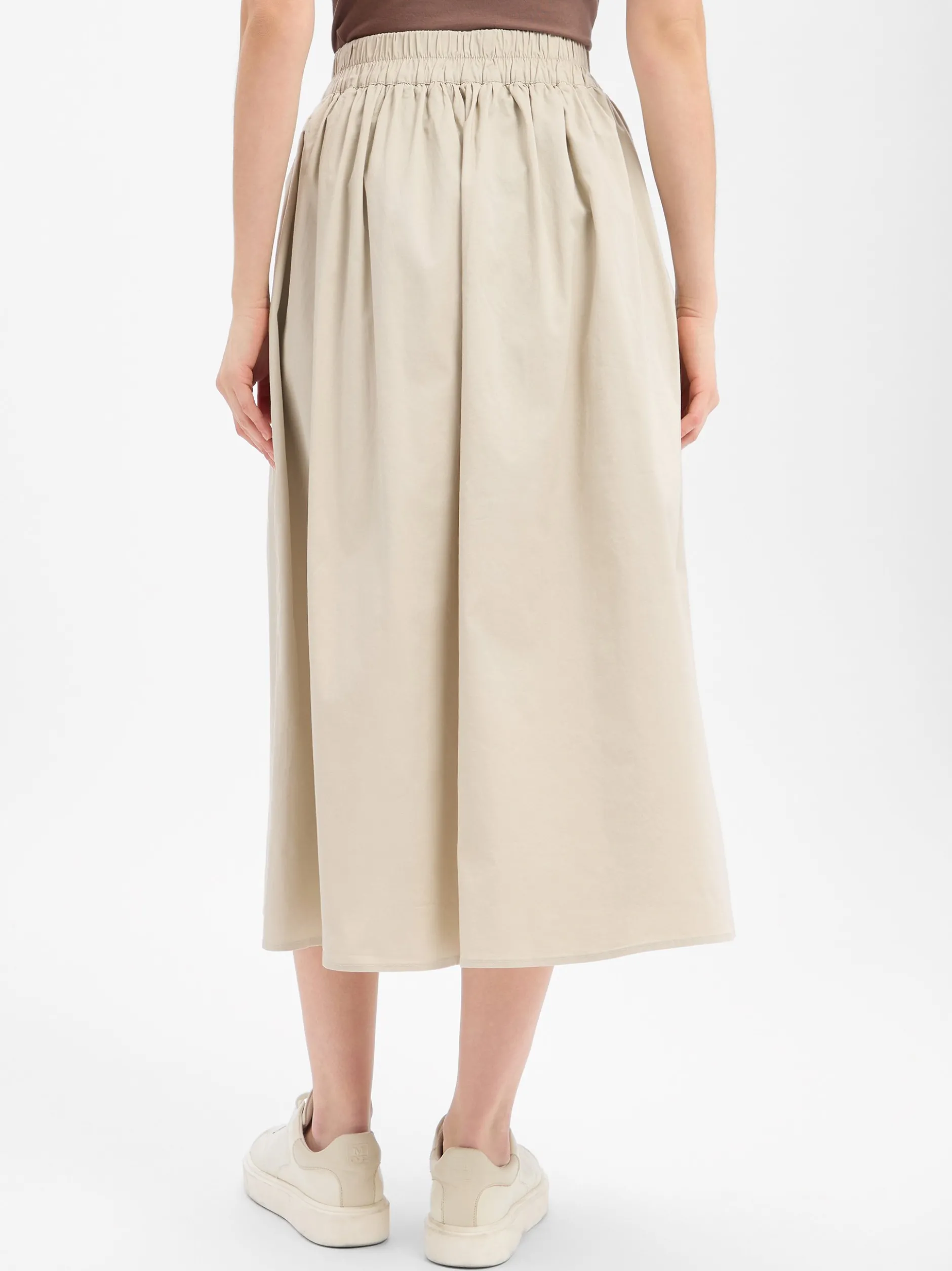 Marie Lund Damen Midirock in beige - Länge: midi