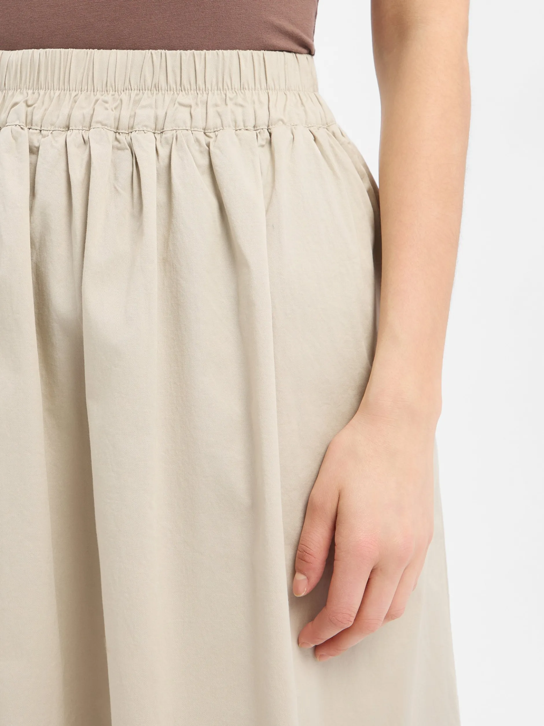 Marie Lund Damen Midirock in beige - Länge: midi