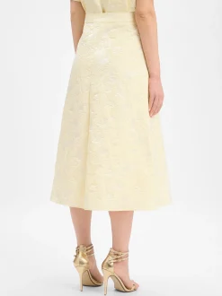 Marie Lund Damen Midirock in vanille