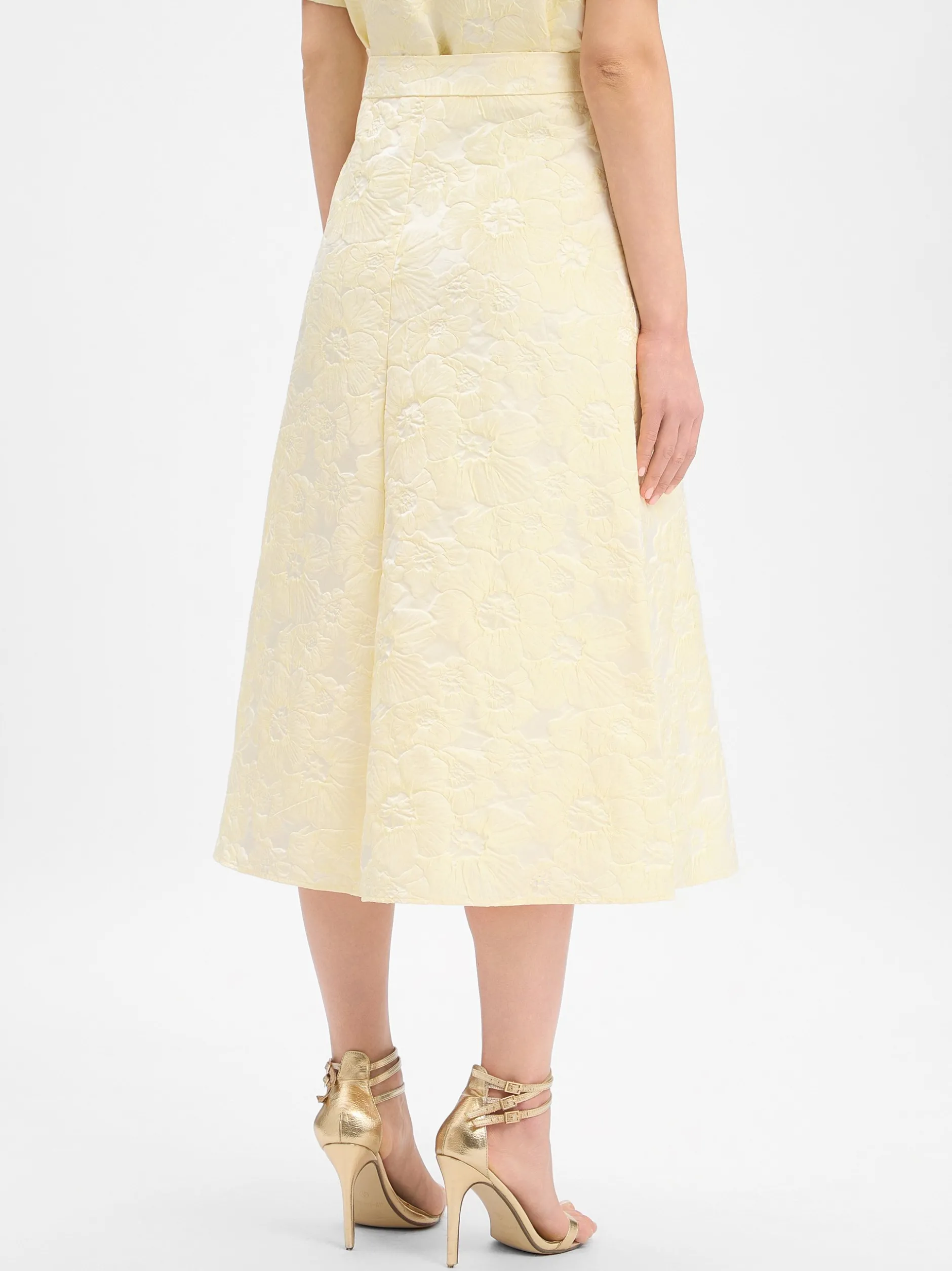 Marie Lund Damen Midirock in vanille