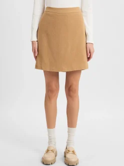 Marie Lund Damen Minirock in camel - Länge: kurz