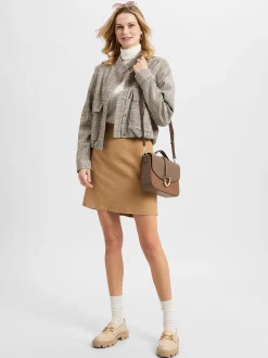 Marie Lund Damen Minirock in camel - Länge: kurz