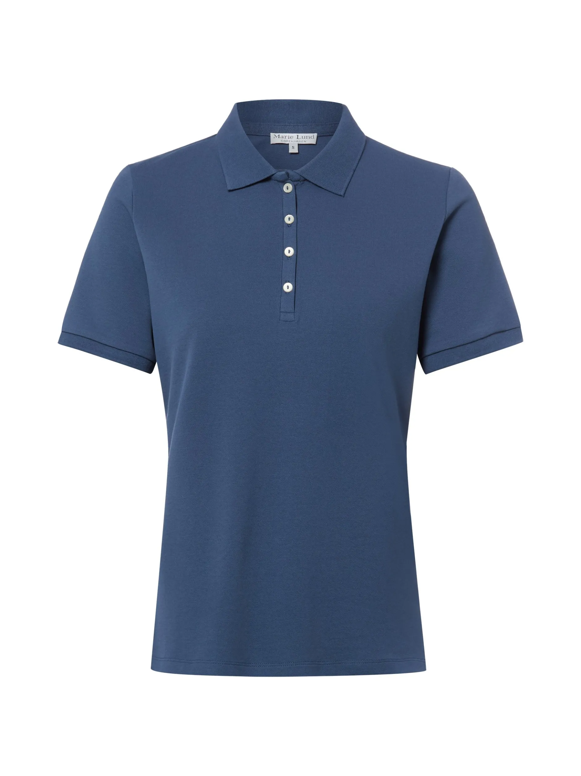 Marie Lund Damen Poloshirt in indigo - Ärmel: kurzarm