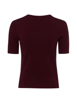 Marie Lund Damen Pullover in bordeaux - Ärmel: kurzarm