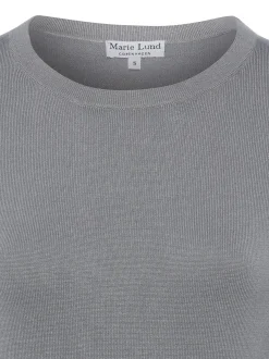 Marie Lund Damen Pullover in hellgrau - Ärmel: kurzarm