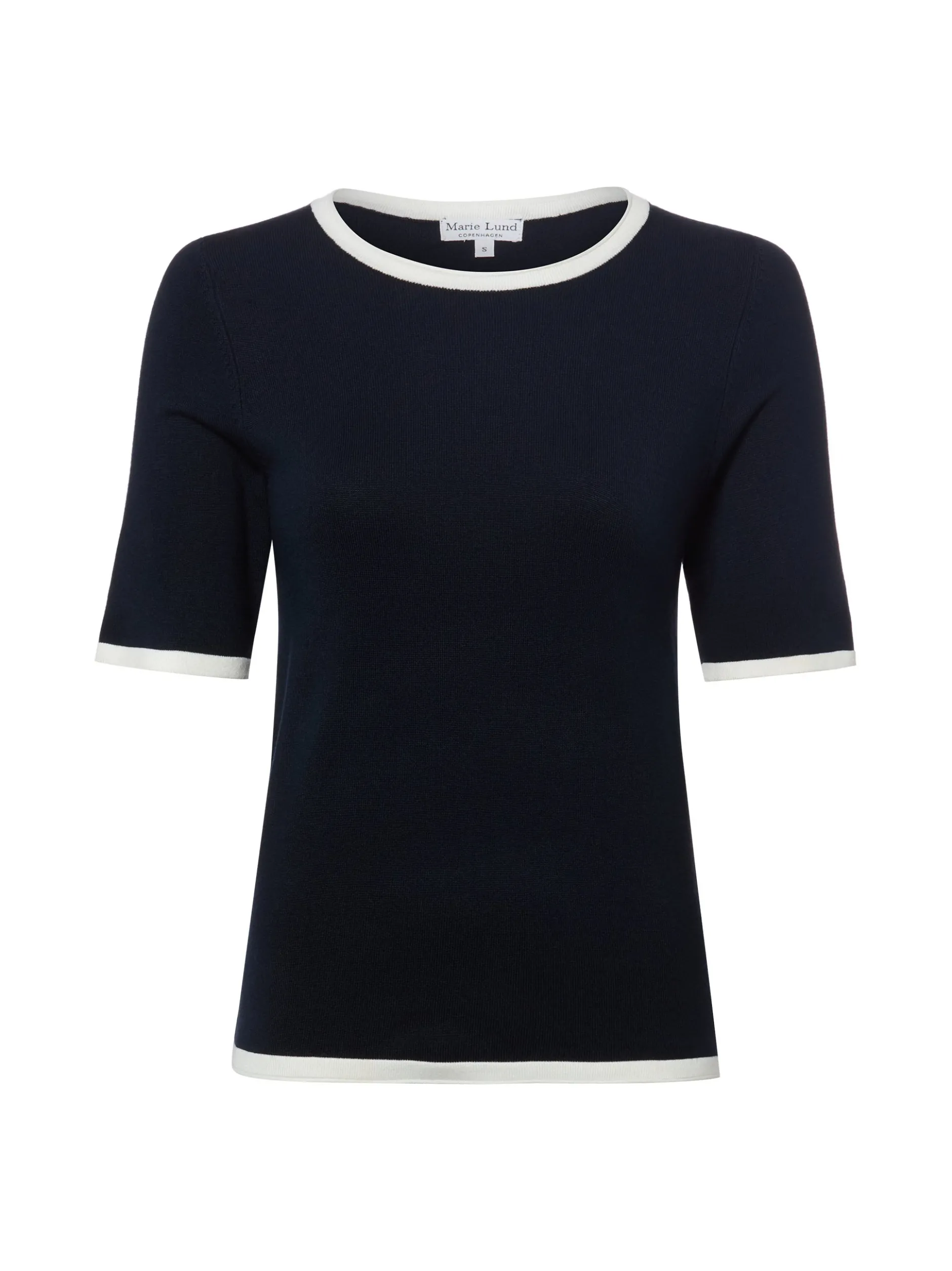 Marie Lund Damen Pullover in marine - Ärmel: kurzarm