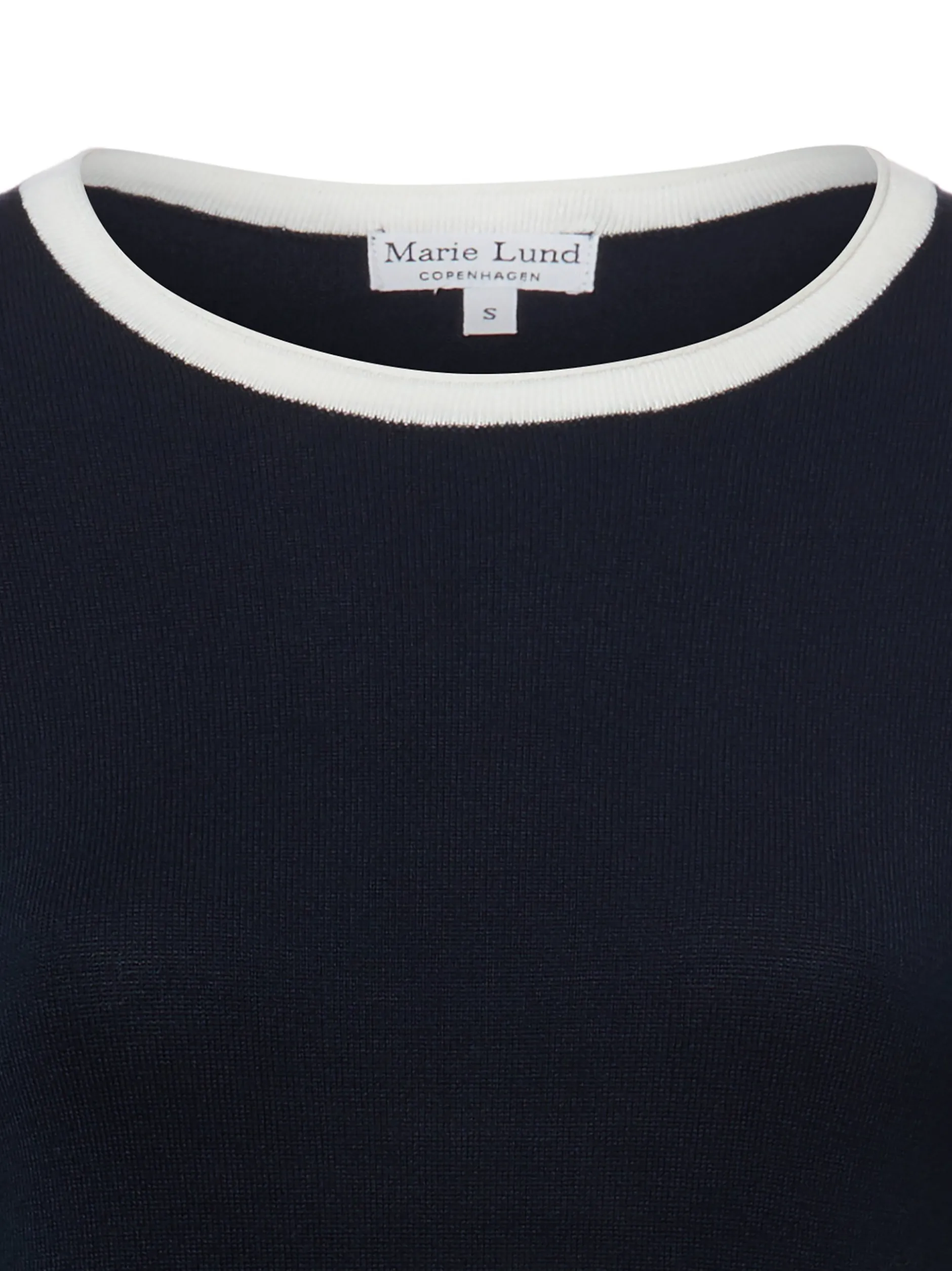 Marie Lund Damen Pullover in marine - Ärmel: kurzarm