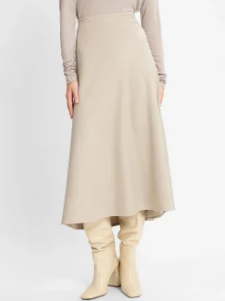 Marie Lund Damen Rock in beige - Länge: lang