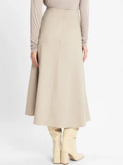 Marie Lund Damen Rock in beige - Länge: lang