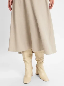 Marie Lund Damen Rock in beige - Länge: lang