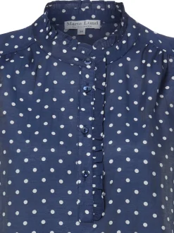 Marie Lund Damen Rüschenbluse in marine weiß