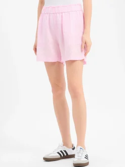 Marie Lund Damen Shorts aus Leinen in rosa - Länge: kurz