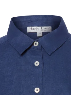 Marie Lund Damen Sommerbluse aus Leinen - Liane in marine