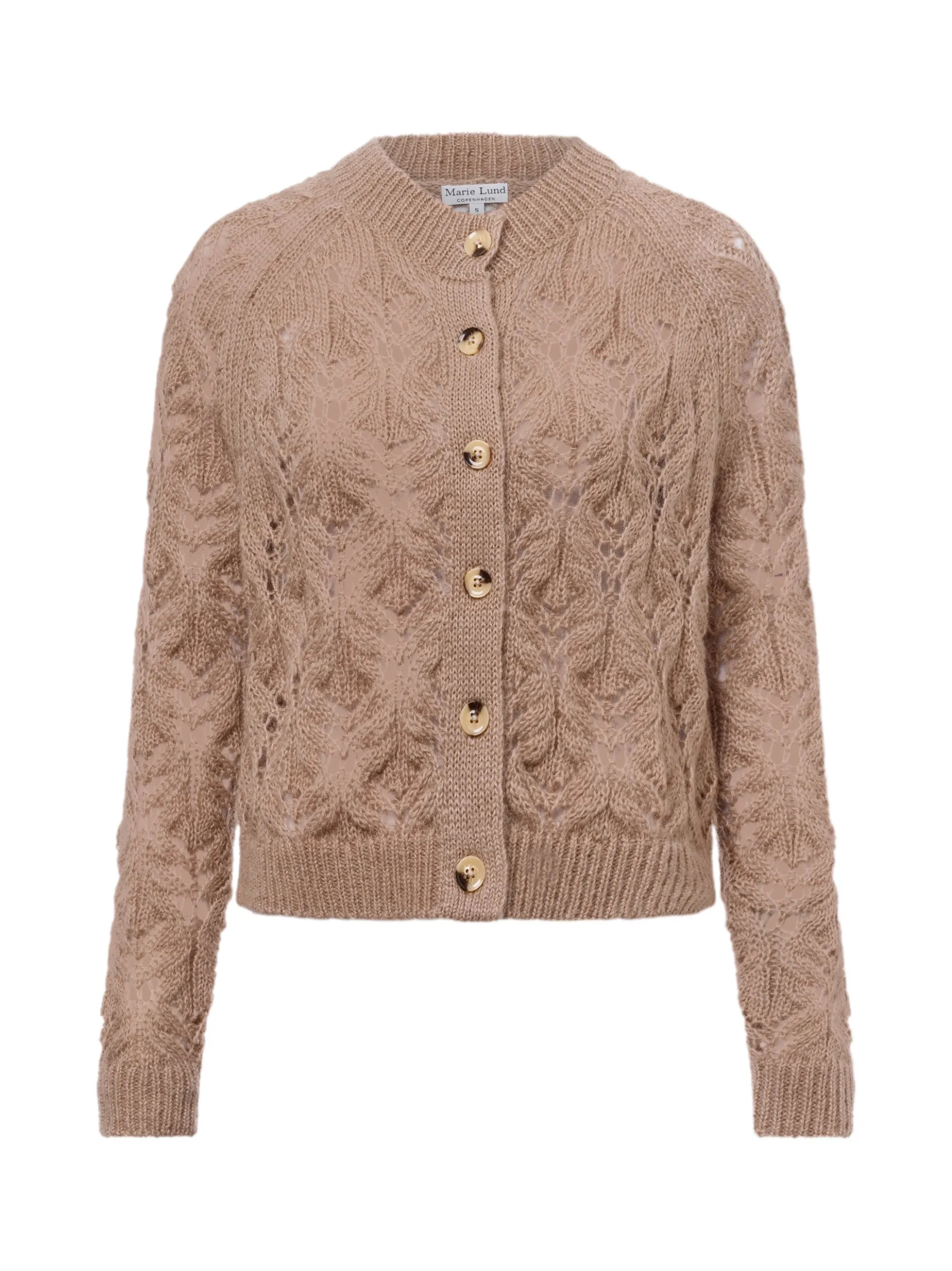 Marie Lund Damen Strickjacke mit Mohair-Anteil in kitt